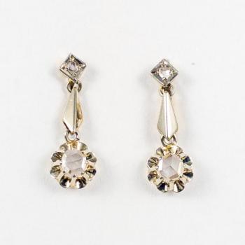 Goldene Ohrringe mit Diamanten - 1920