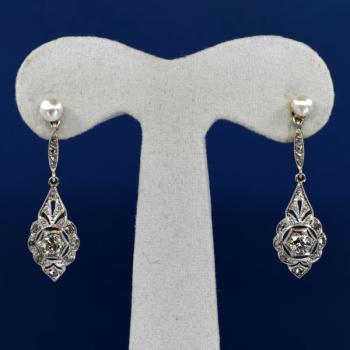 Ohrringe aus Weißgold - Weißgold, Diamant - 1960