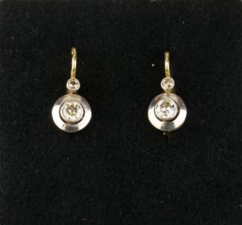 Goldene Ohrringe mit Diamanten - Gold, Diamant - 1925